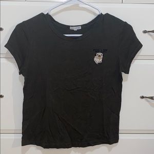 navy green “pug life” baby tee